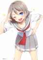 s - 3363654 - ;d _;d 1girl bending_forward blue_eyes blush collarbone commentary_request eyebrows eyebrows_visible_thro.jpg