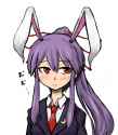 alternate_hairstyle animal_ears bad_id blazer bunny_ears long_hair necktie ponytail purple_hair rabbit_ears red_eyes solo touhou yagi_(sinnsyou)-0a2ce1883928b57eccdb686d333a1ea6.png