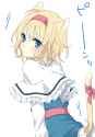 1girl animal_ears blonde_hair blue_eyes blush capelet cat_day cat_ears cat_tail hairband kemonomimi_mode sash short_hair tail tsuno_no_hito touhou-ec4559a5bc1db9d38f2c5d92a9e52b6e.png