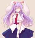 animal_ears bunny_ears closed_eyes crote eyes_closed highres long_hair necktie open_mouth pink_hair puffy_sleeves rabbit_ears short_sleeves solo standing touhou transparent_background very_long_hair-b4.png