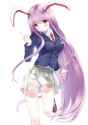 animal_ears arudehido bare_legs blazer blush breasts bunny_ears long_hair necktie pleated_skirt purple_hair rabbit_ears red_eyes skirt solo touhou very_long_hair-aecfeb2a63498e5f340f7c4857b5bf4d.jpg