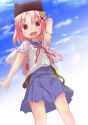 4705079 - SC - 332edf04b6d50c1cb8593c558f3dc62d - 1girl bag blue sky blush gakkou gurashi! hair ornament hairclip hairpin happy hat looking at viewer.jpg
