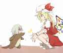 Baby Sakuya and Flan in slippers.png