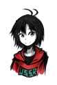 1499232 - 1girl absurdres antenna_hair black_hair deel_(rkeg) face highres hood hoodie idolmaster kikuchi_makoto purple_eyes short_hair smile solo.jpg