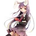 animal_ears black_legwear blazer bunny_ears crescent crossed_arms dress_shirt kuran_(mkmrl) kyuuran lavender_hair long_hair necktie rabbit_ears red_eyes shirt skirt solo thigh-highs thighhighs touhou-4.jpg