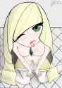e - 2138636 - 1girl aether_foundation areolae blonde_hair blush breasts_out cum cum_in_mouth dress eyelashes fema.png