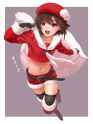 1576794 - 1girl belt black_gloves black_hair blue_eyes blush boots christmas crop_top crop_top_overhang gloves hat idolmaster kikuchi_makoto midriff navel nekopuchi open_mouth sack santa_costume santa_hat short_hair sh.jpg