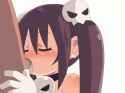 lolibooru 134713 closed_eyes decensored hair_ornament henrietta_(zankuro) simple_background skull_hair_ornament solo_focus twin_tails white_background white_gloves.gif