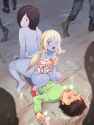 lolibooru 131389 age_difference cowgirl_position hair_scrunchie heavy_breathing multiple_girls one_eye_closed reverse_cowgirl_position short_sleeves straight_shota.png