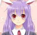 animal_ears blush bunny_ears face heart jacket lavender_hair long_hair necktie purple_hair red_eyes sakuraba_hinano smile solo touhou-02b9287c4355e438f3aa4b103b401117.png