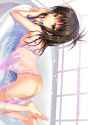 lolibooru 144903 40010prototype bottomless brown_hair from_above hair_ornament looking_at_viewer partially_submerged see-through small_breasts wet_clothes yuuki_mikan.jpg