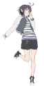 1378786 - 1girl ahoge bad_id black_eyes black_hair idolmaster jacket kikuchi_makoto shino_(comic_penguin_club) shorts solo.jpg