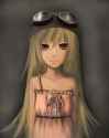 s - 536839 - 1girl bakemonogatari bare_shoulders blonde_hair dress flat_chest goggles goggles_on_head hat helmet highres long_h.jpg