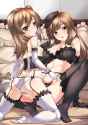 lolibooru 114908 black_legwear brown_hair elbow_gloves garter_straps girls_und_panzer mother_and_daughter multiple_girls shimada_arisu shimada_chiyo underwear_only.jpg