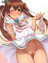 yande.re 352320 dress kantai_collection libeccio_(kancolle) loli nopan pantsu photoshop pussy rensanma seifuku shimapan skirt_lift uncensored.jpg