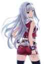 862-1girl ass black_legwear blush hairband hand_on_hip hand_on_thigh long_hair looking_at_viewer looking_back silver_hair simple_background skindentation skirt smile solo thighhighs white_background zetta.jpg