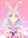 2035-1girl animal_ears bunny_ears highres long_hair red_eyes silver_hair solo paruru_(loooooper) shijou_takane idolmaster.png