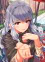 46-1girl beckoning birthday blush bush eyelashes from_above lens_flare light_particles long_hair long_sleeves md5_mismatch open_hand oriental_umbrella outdoors palms parted_lips plant purple_eyes shade sh.png
