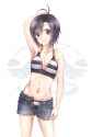 1475249 - 1girl bikini_top black_eyes black_hair brown_hair chi_rwi idolmaster kikuchi_makoto navel open_fly short_hair shorts stomach unzipped.jpg