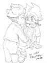 inazuma, bw, kiss, blush.jpg