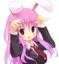 amaa_(chou_dennou_jidai) bad_id blazer bunny_ears hands lavender_hair long_hair necktie purple_eyes rabbit_ears solo touhou violet_eyes-549814b5af95b6cbd46a2e0e720305e4.jpg