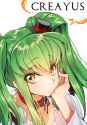 Code_Geass_CC_Bored_Two_Ponytails_Black_Hat_Red_Necklace_Close_Up_Face_Above.png
